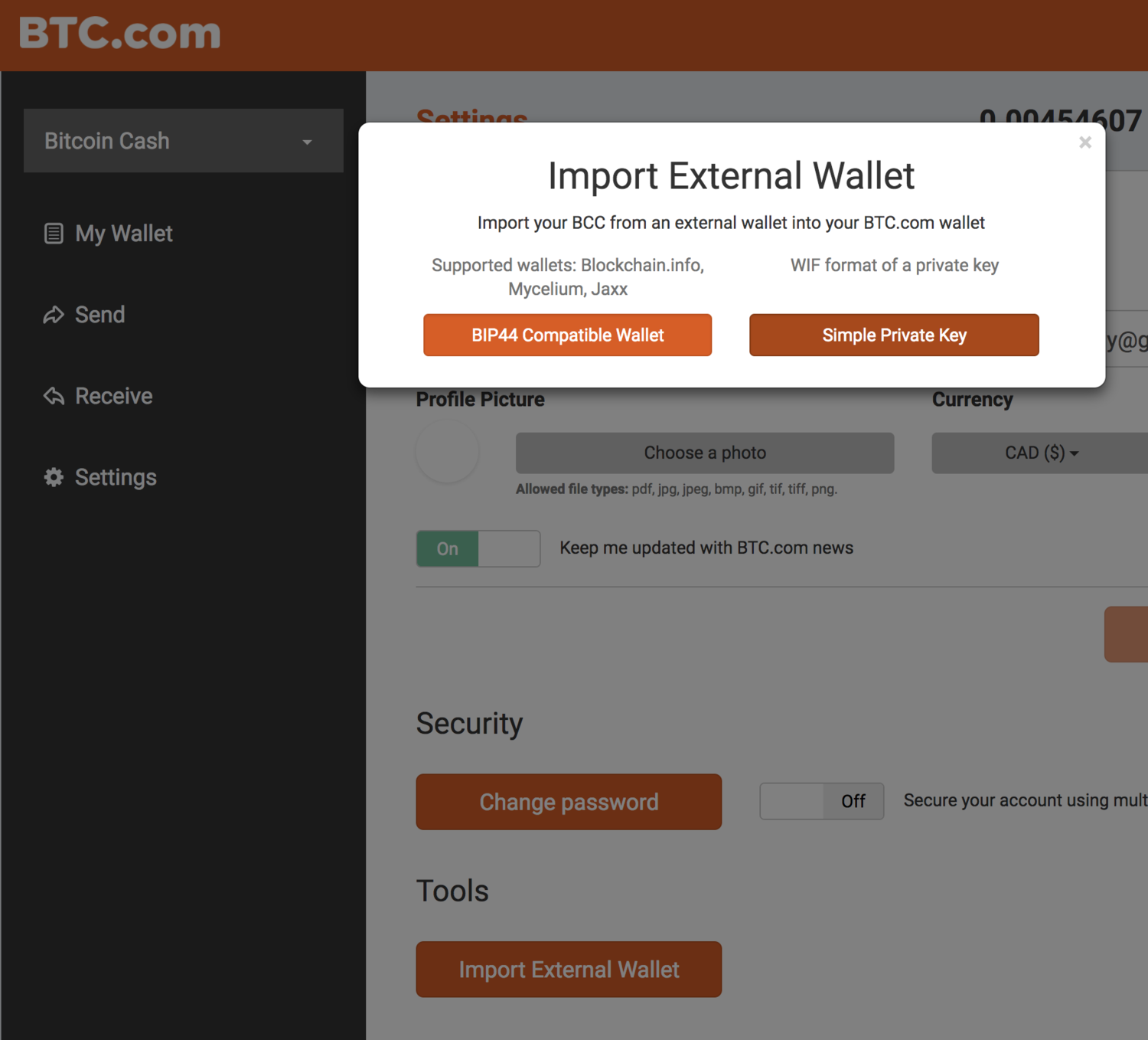 Exporting Private Key from Blockchain.info and Importing to Omniwallet.org