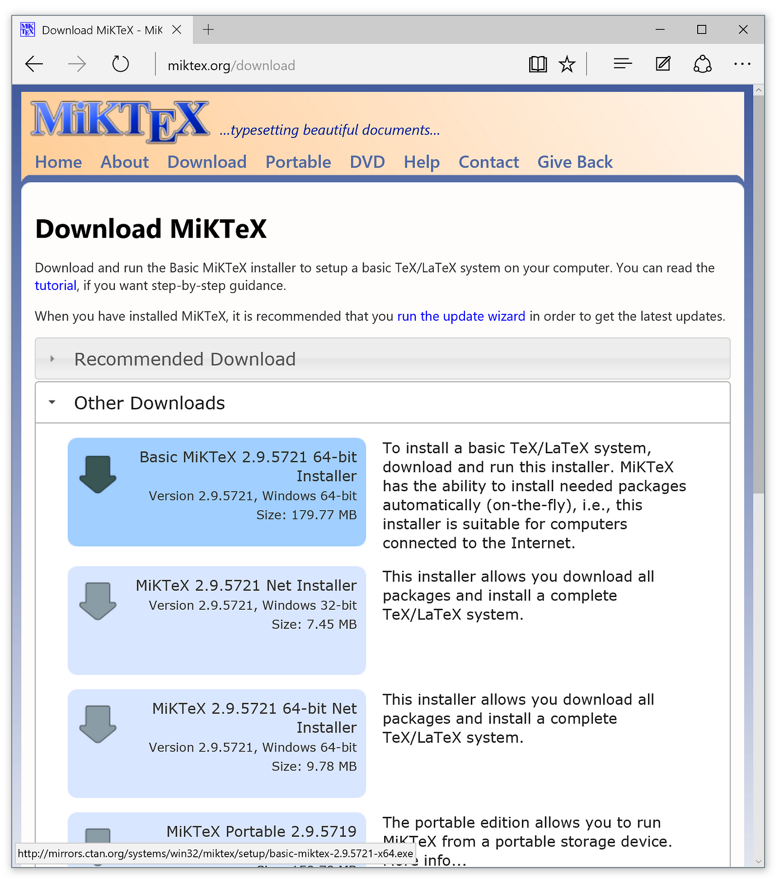 miktex pour windows 10 32 bits