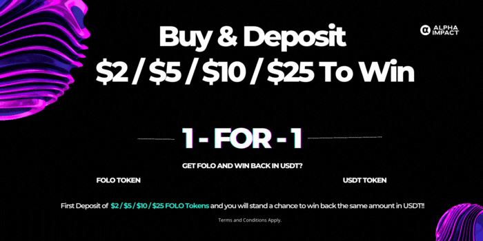 FOLO-for-USDT Promotion : Get 100% USDT Cashback on 1st Deposit by Buying $FOLO - image source