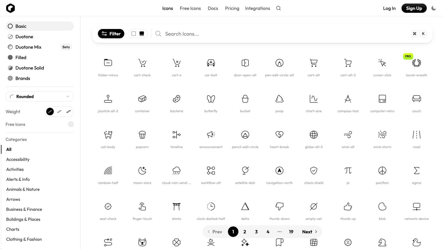 1,600+ icons in regular and solid styles. Best for general-purpose web and app design.