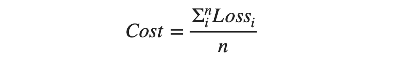 Binary cross entropy cost function in terms of loss function