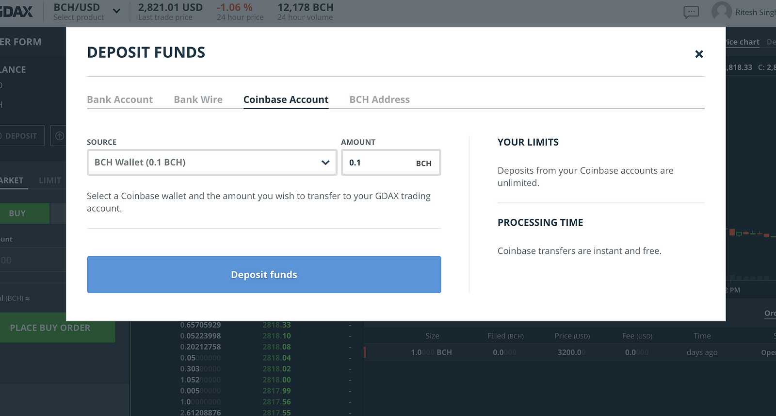 how to exchange ltc to btc with gdax