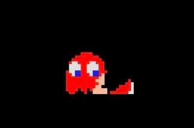 Blinky our red ghost after an accident.