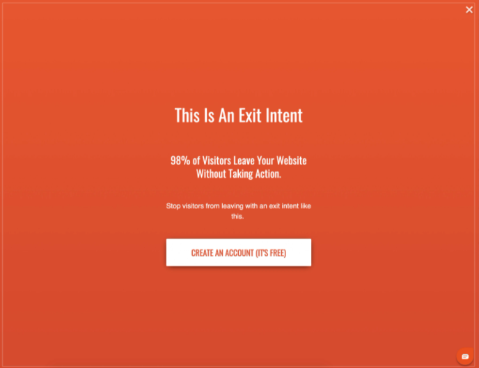 Exit Intent Popup Example