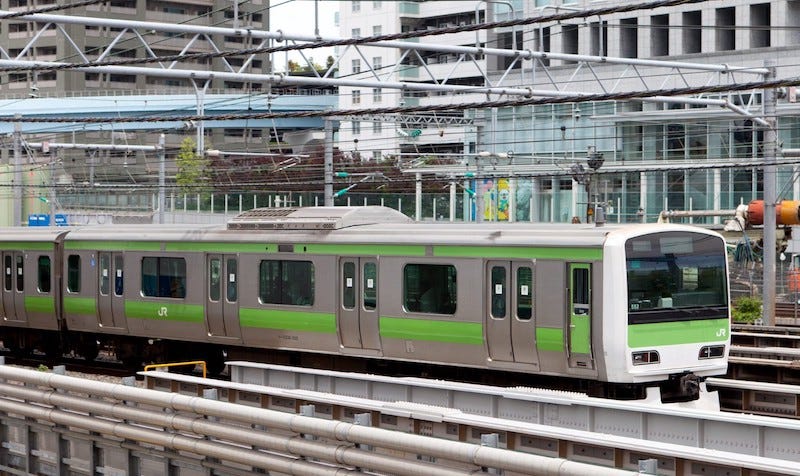 The Yamanote Line departs from Ueno Station