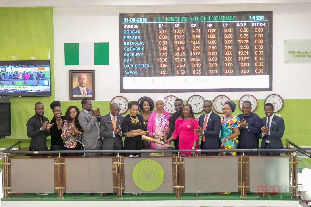 Joining the Honourees to sound the closing gong ending Trading for the day 31st August 2018.