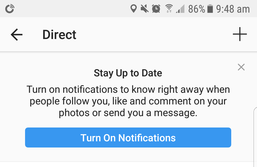 solution re enable notifications then go into instagram and open the notifications section then you must select off for each type of notification - instagram notification is following you