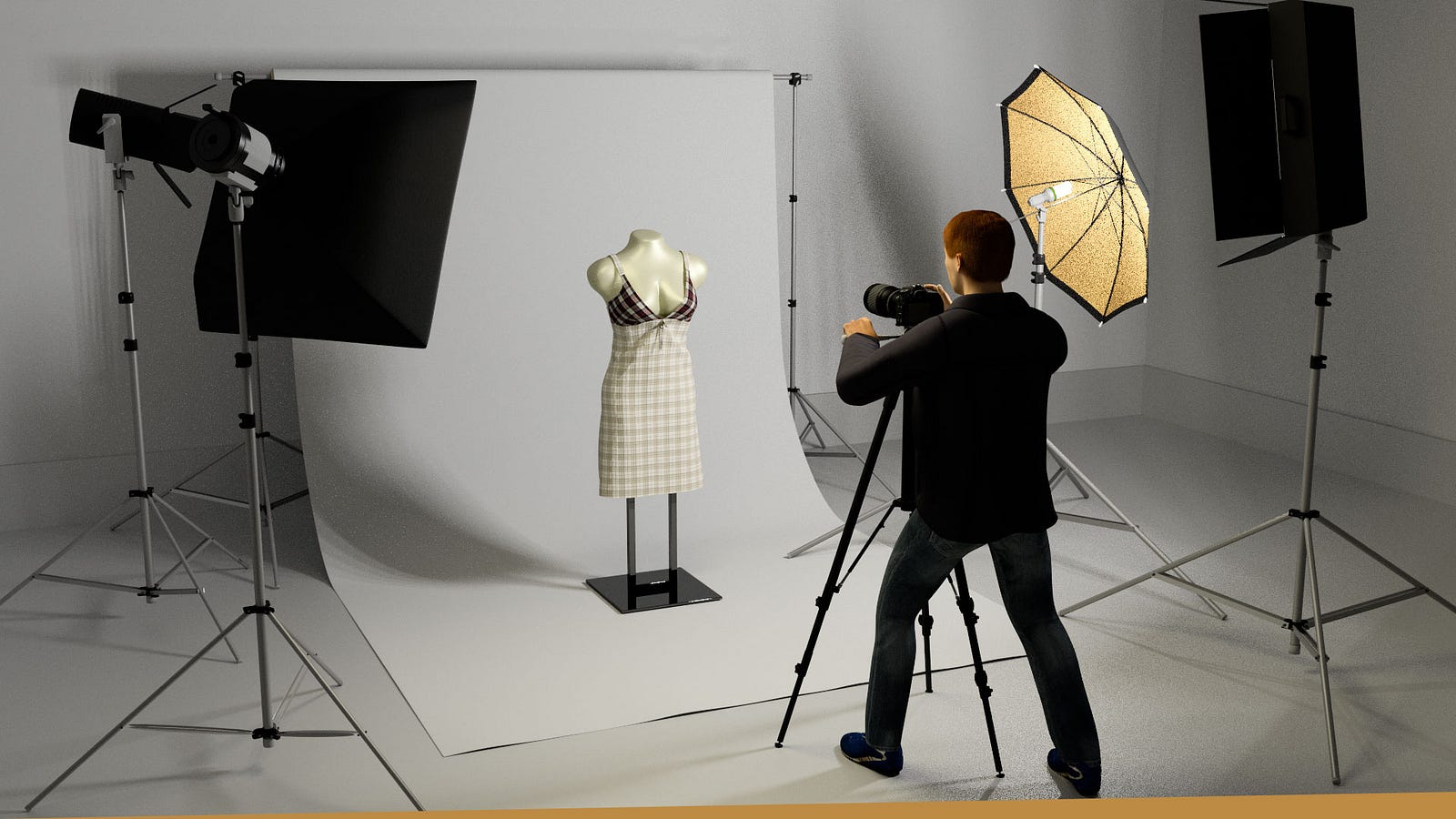 clothing photography kit with a backdrop