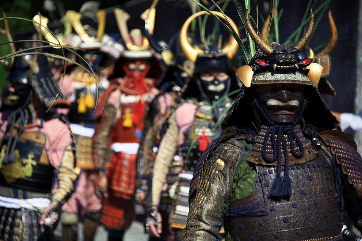 Samurai in armor.