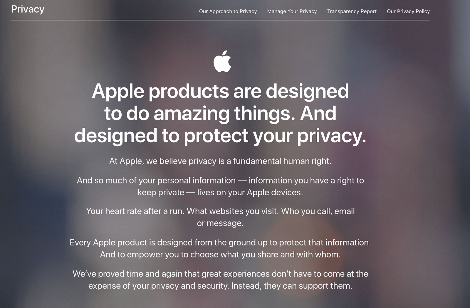 Apple Privacy Page