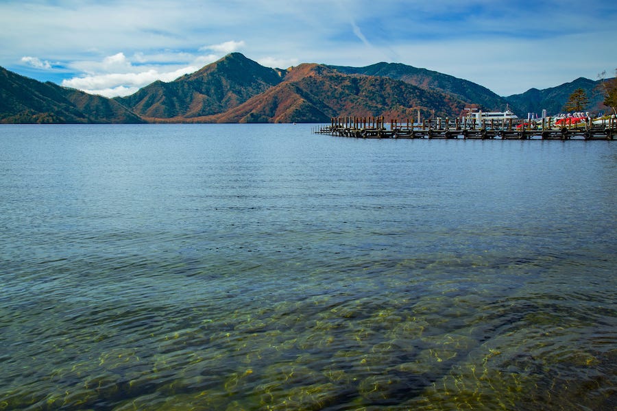 Lake Chuzenji during the koyo season in autumn
