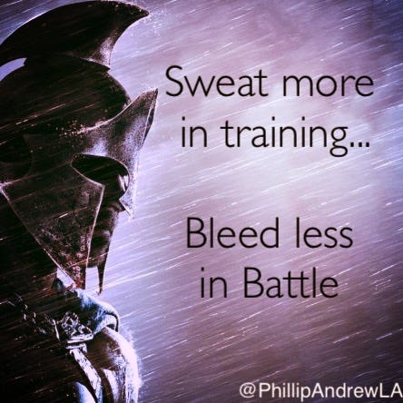 sweat bleed less training battle warrior medium mantra states