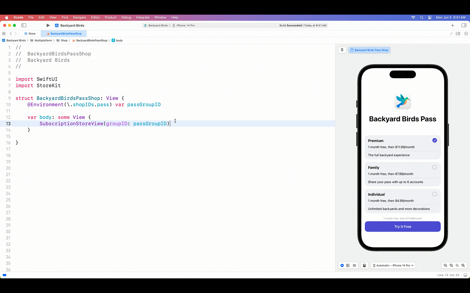 SubscriptionStoreView code