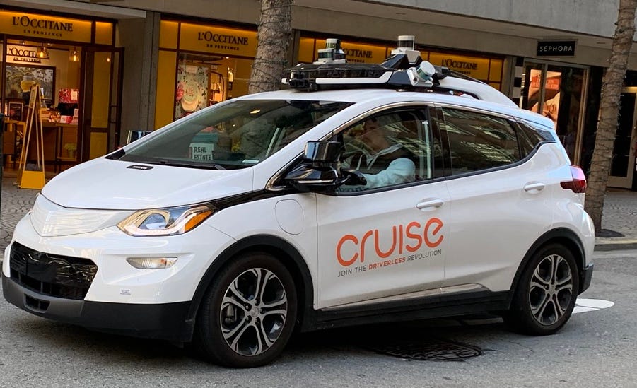 An autonomous car being tested in the Streets of San Francisco