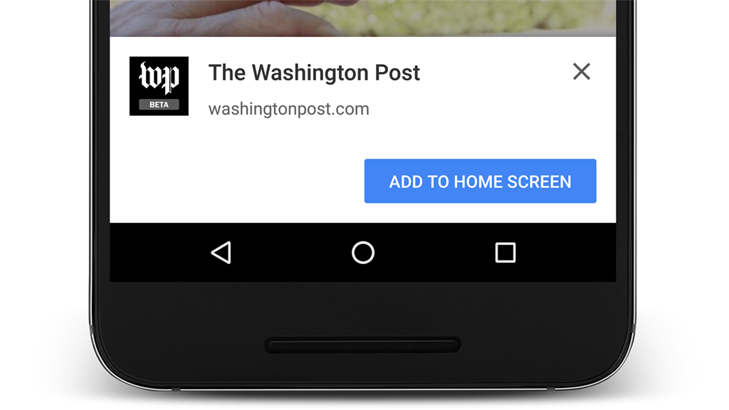 Android add PWA to Home Screen.