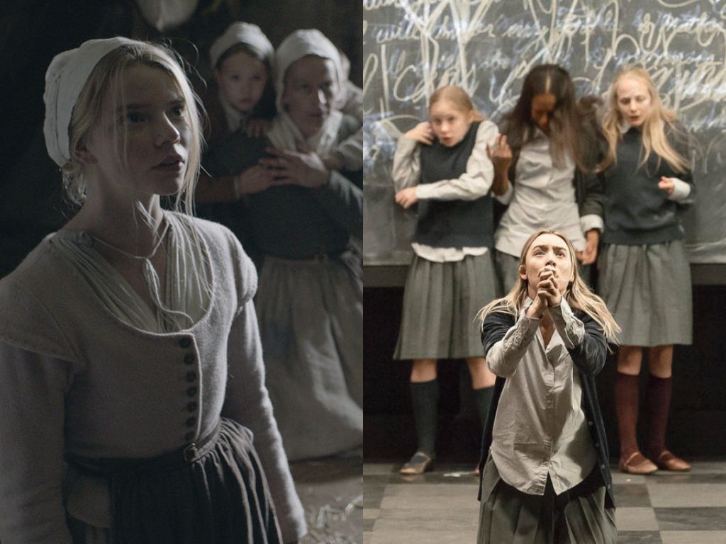 Left: Robert Egger’s The Witch (2015). Right: Ivo Van Hove’s Broadway revival of The Crucible (2016).