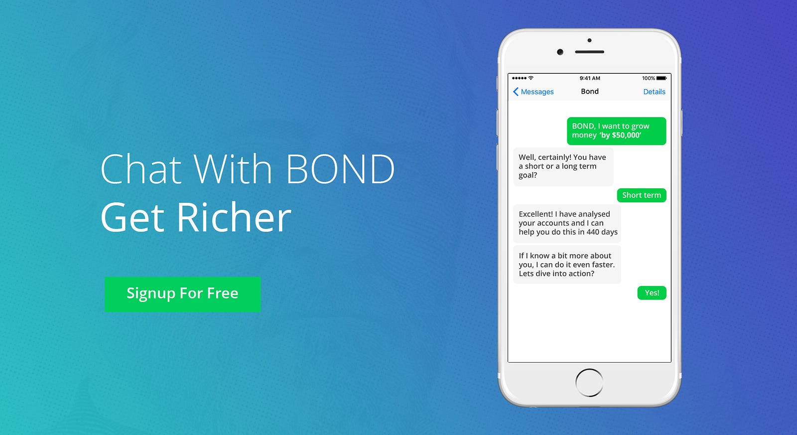 Meet BOND, a bot that\u2019ll make you richer! \u2013 Chatbots Magazine