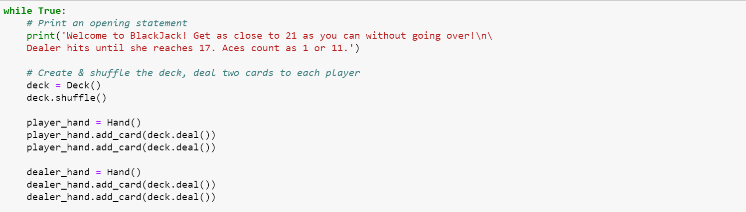 Python blackjack game stack overflow