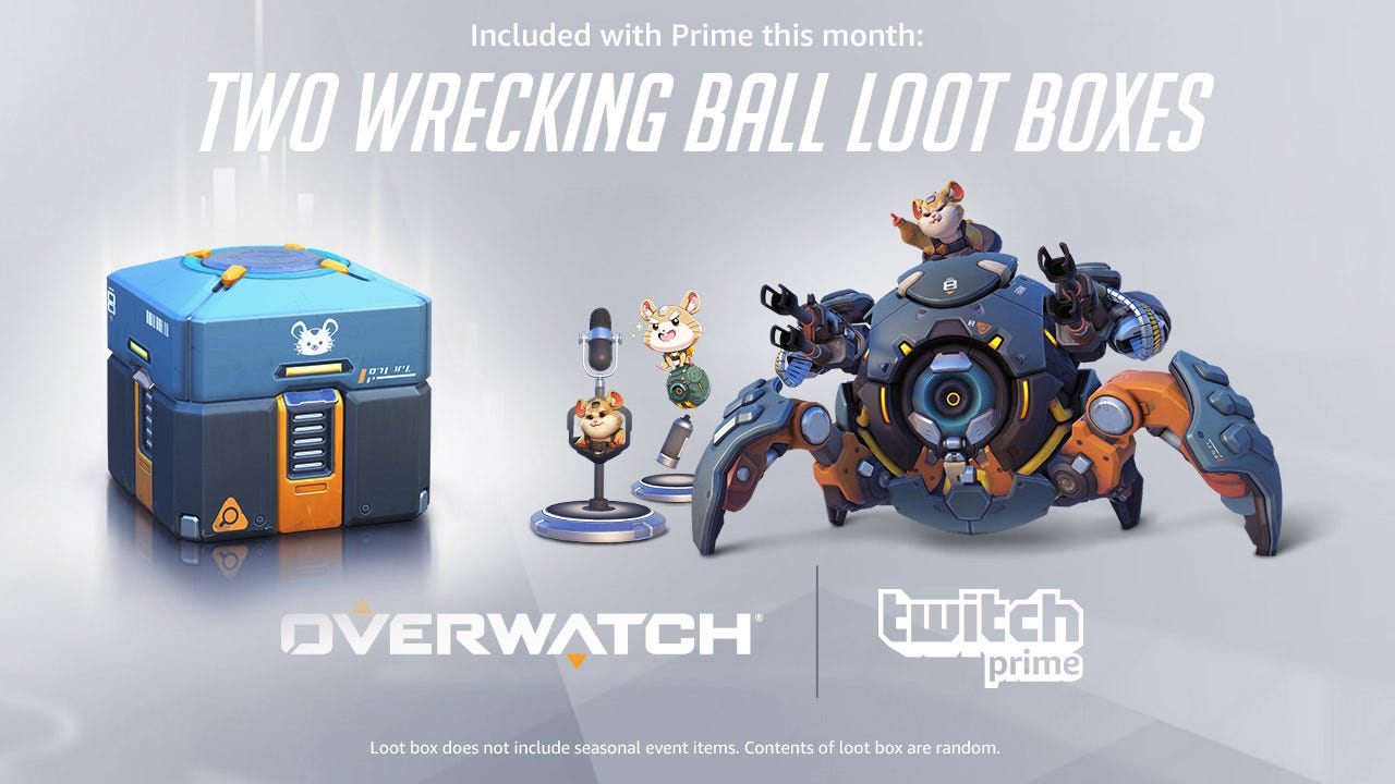 overwatch twitch prime loot boxes rewards code blizzard unlock claim promotional participating seasonal countries include contents offer must own event