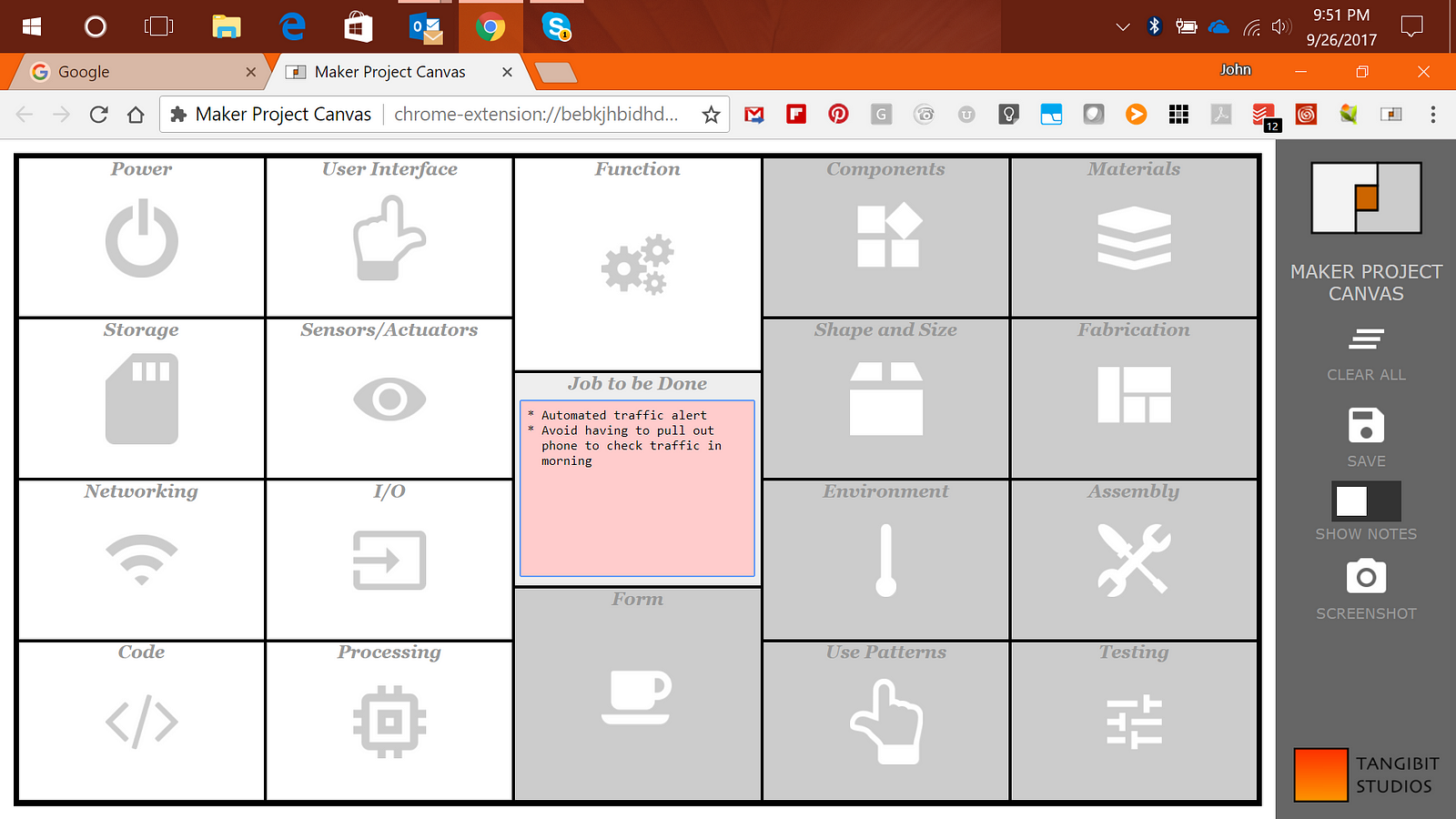 Maker Project Canvas Design in Your Browser