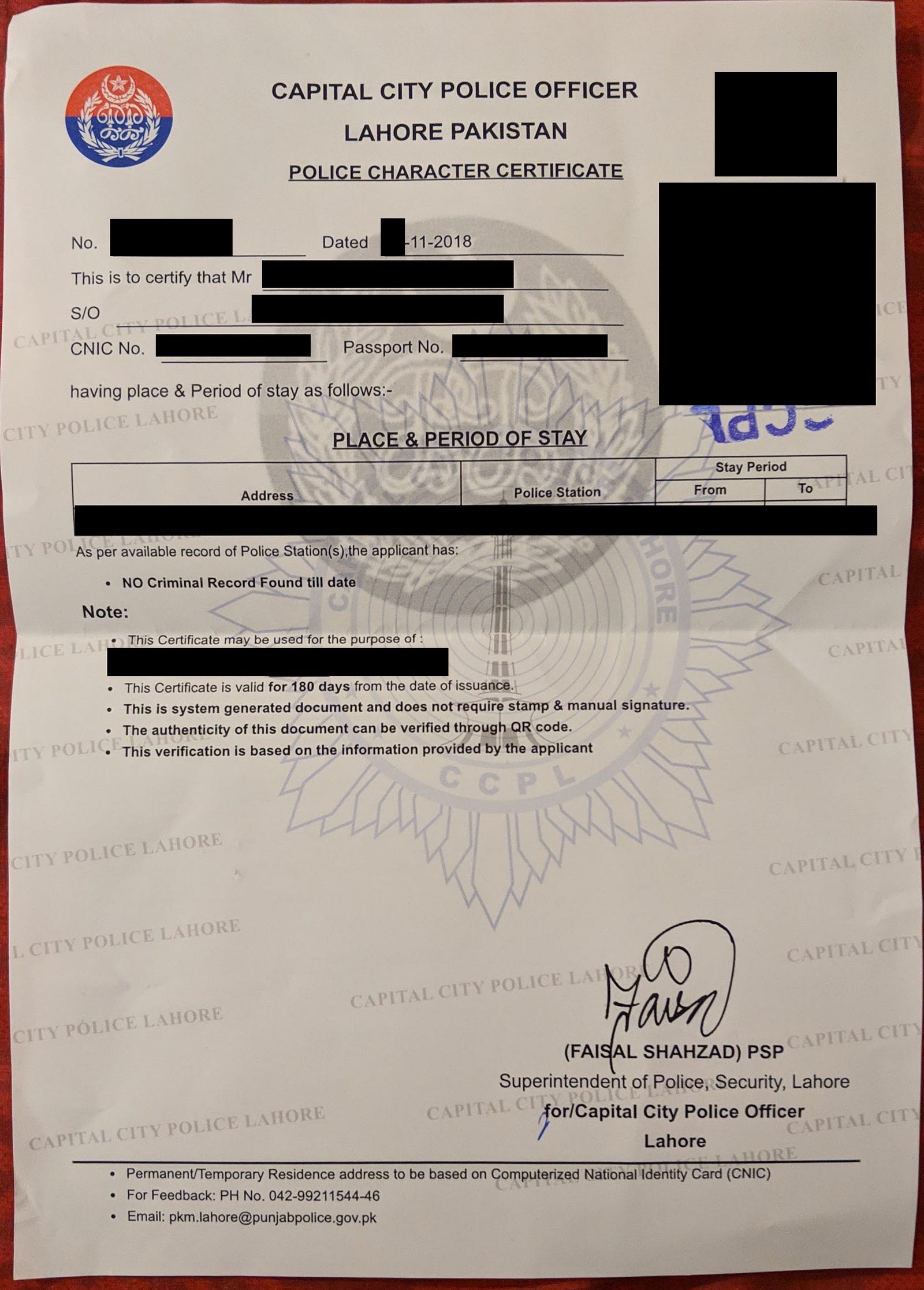 How To Get Your Police Character Clearance Certificate In Pakistan 