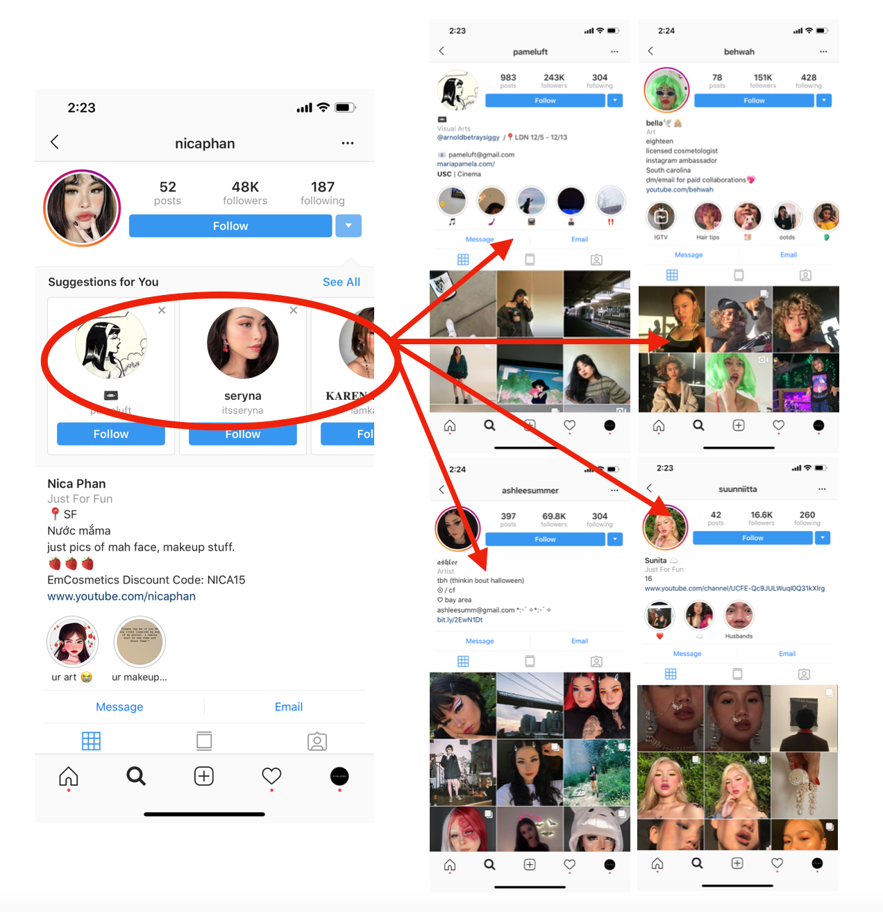 through the suggestions for you drop down menu instagram usually shows you accounts that have similar characteristics if you ve found a highly engaged - find instagram accounts based on followers