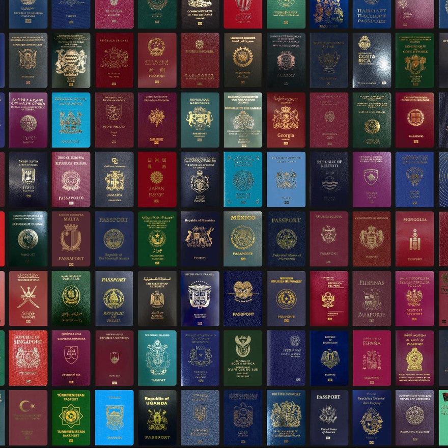 tourist passports from various countries