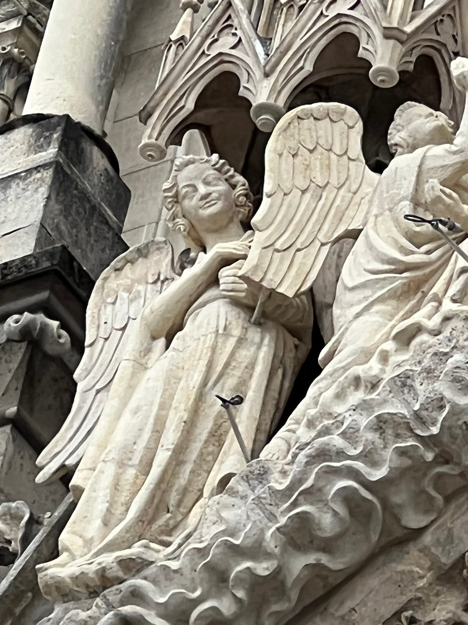 Photo of angels at Reims cathedral, France