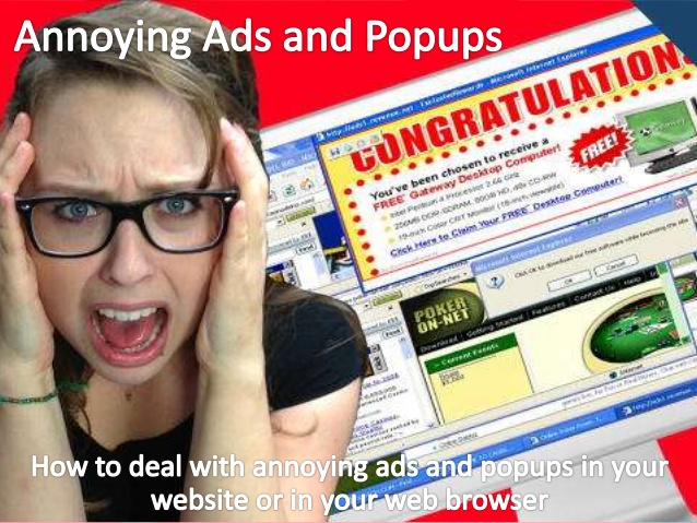 Image of a girl who simply just can't anymore with pop up ads