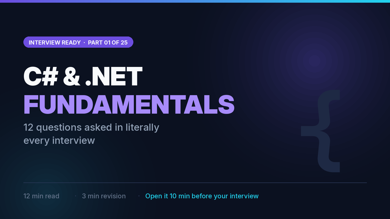 C# & .NET Fundamentals: 12 Most Common Questions Asked in Every Interview