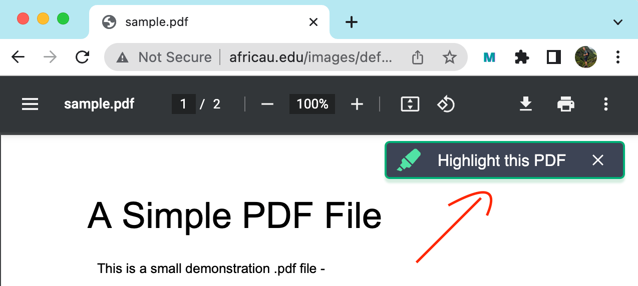 Web Highlights — Highlight PDF popup