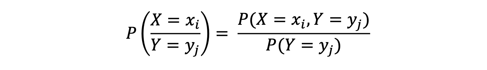 Conditional distribution of x and y discrete