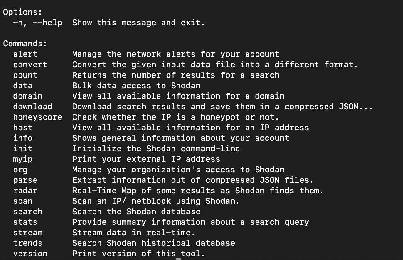 Shodan help