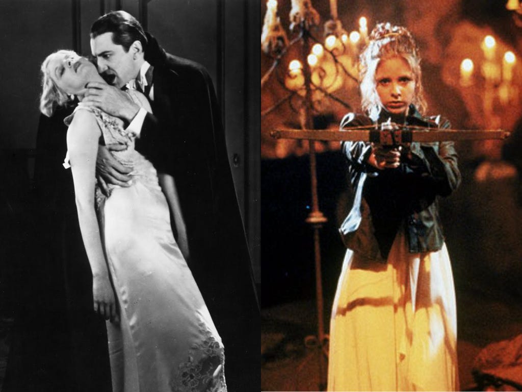 Left: Dracula (1931). Right: Buffy the Vampire Slayer (1997).