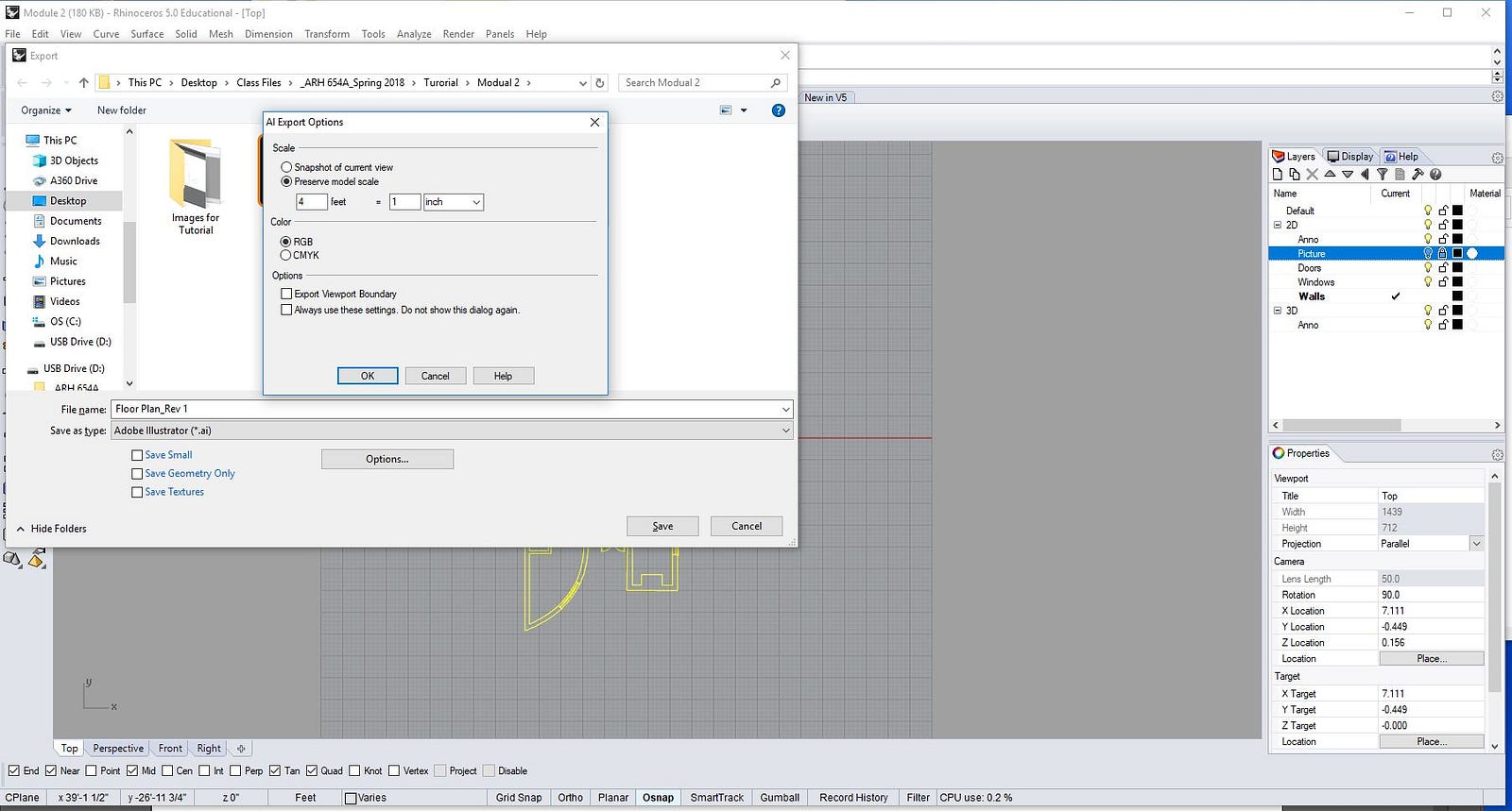How to export from Rhino to Illustrator to PDF DPro Medium