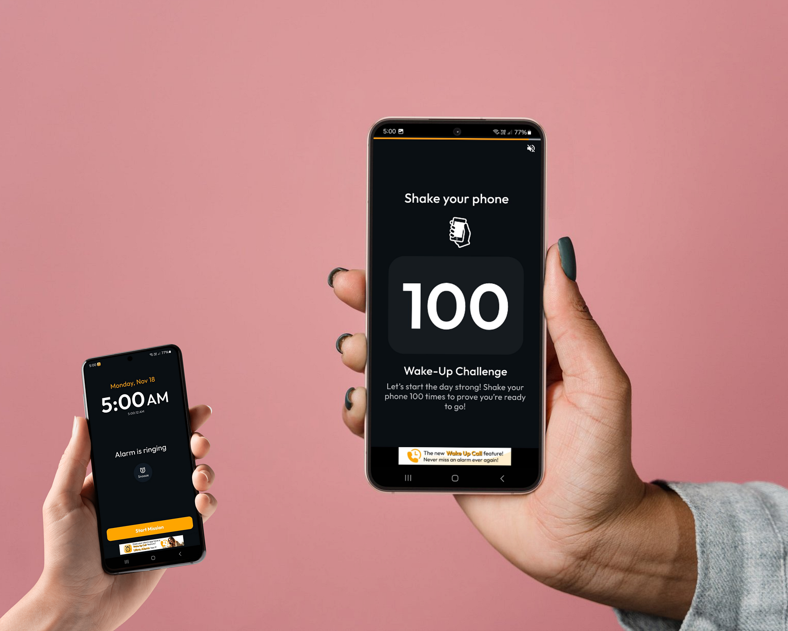 Starting the day with Ultra Alarm’s Shake Mission Challenge — shake your phone 100 times to wake up energized! Perfect for deep sleepers.