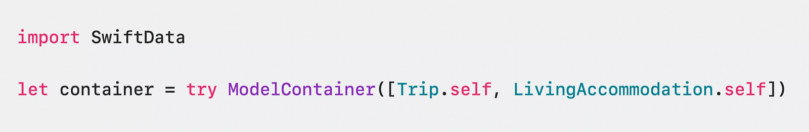 SwiftData code example