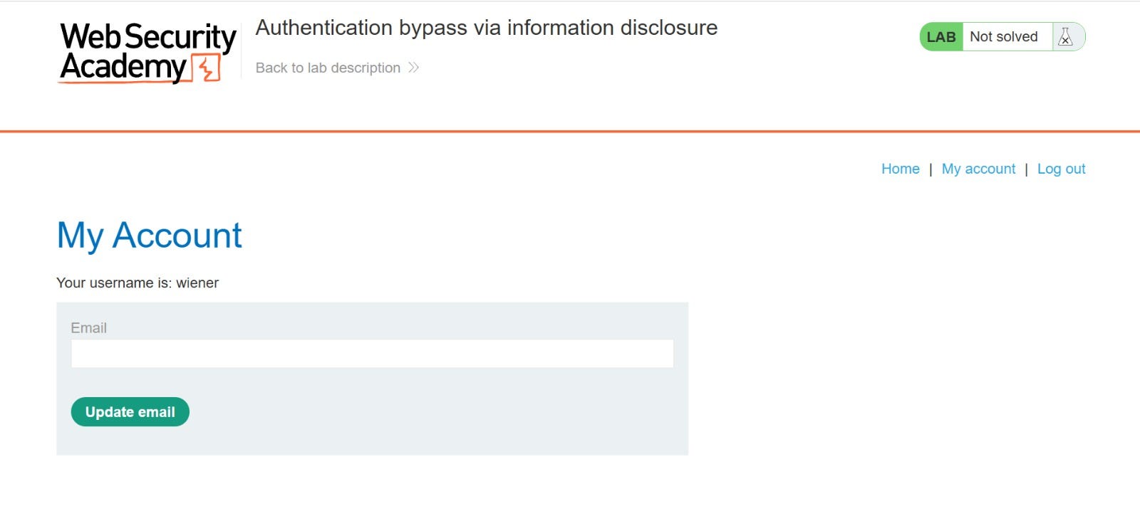 Lab: Authentication bypass via information disclosure — PortSwigger Web Security Academy