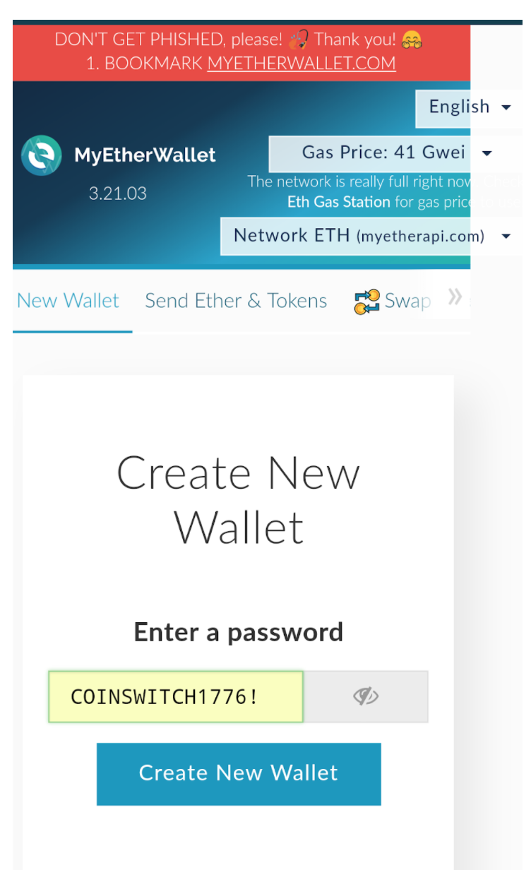 Create New Wallet