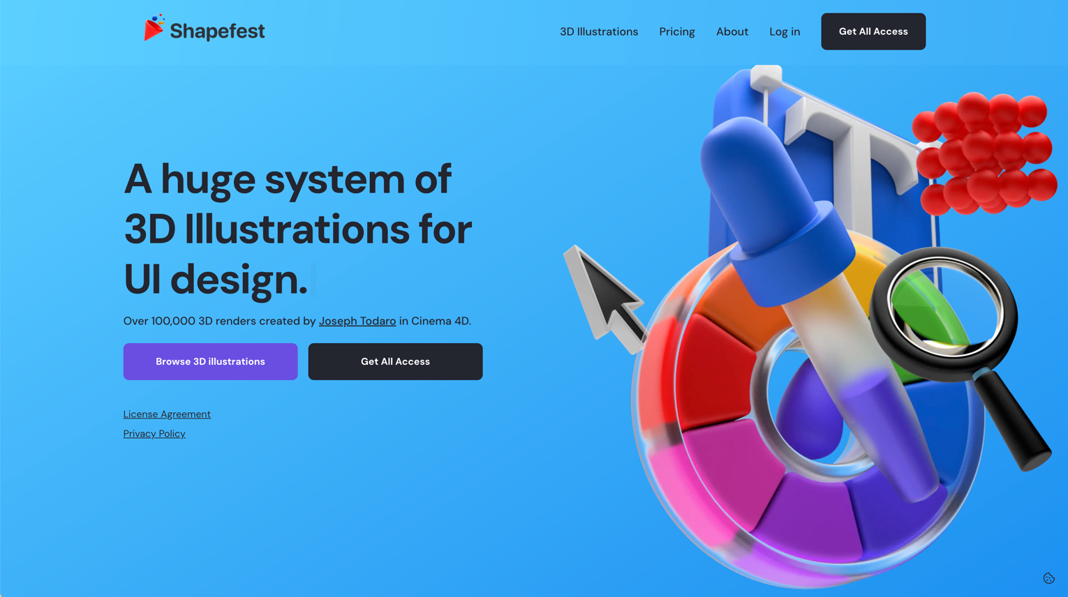 160,000+ 3D rendered shapes and objects. Best for hero sections, feature highlights, and marketing materials that need a premium feel.