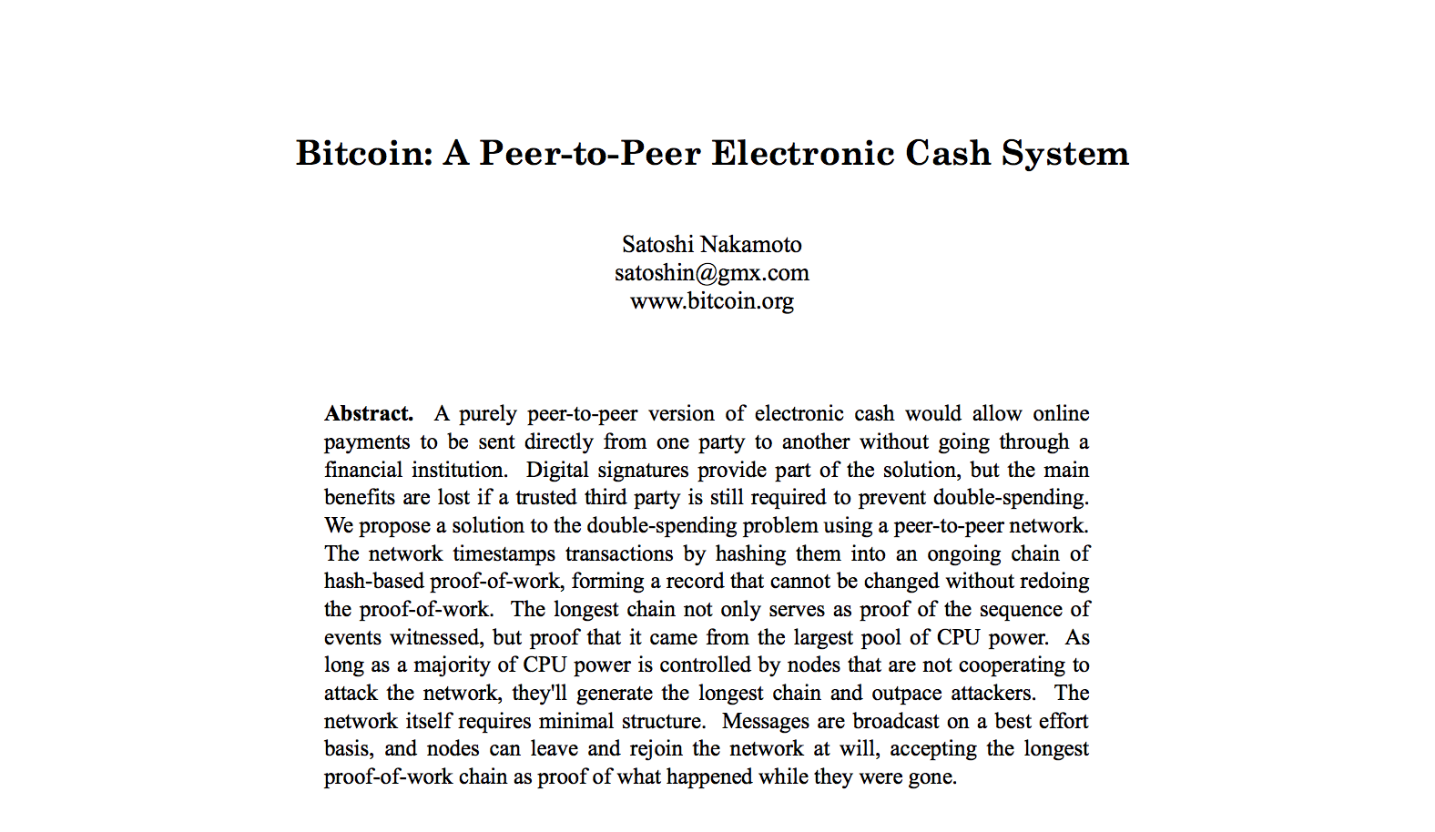 Bitcoin Whitepaper Bitcoin Whitepaper