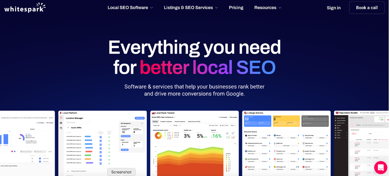 Whitespark website main page