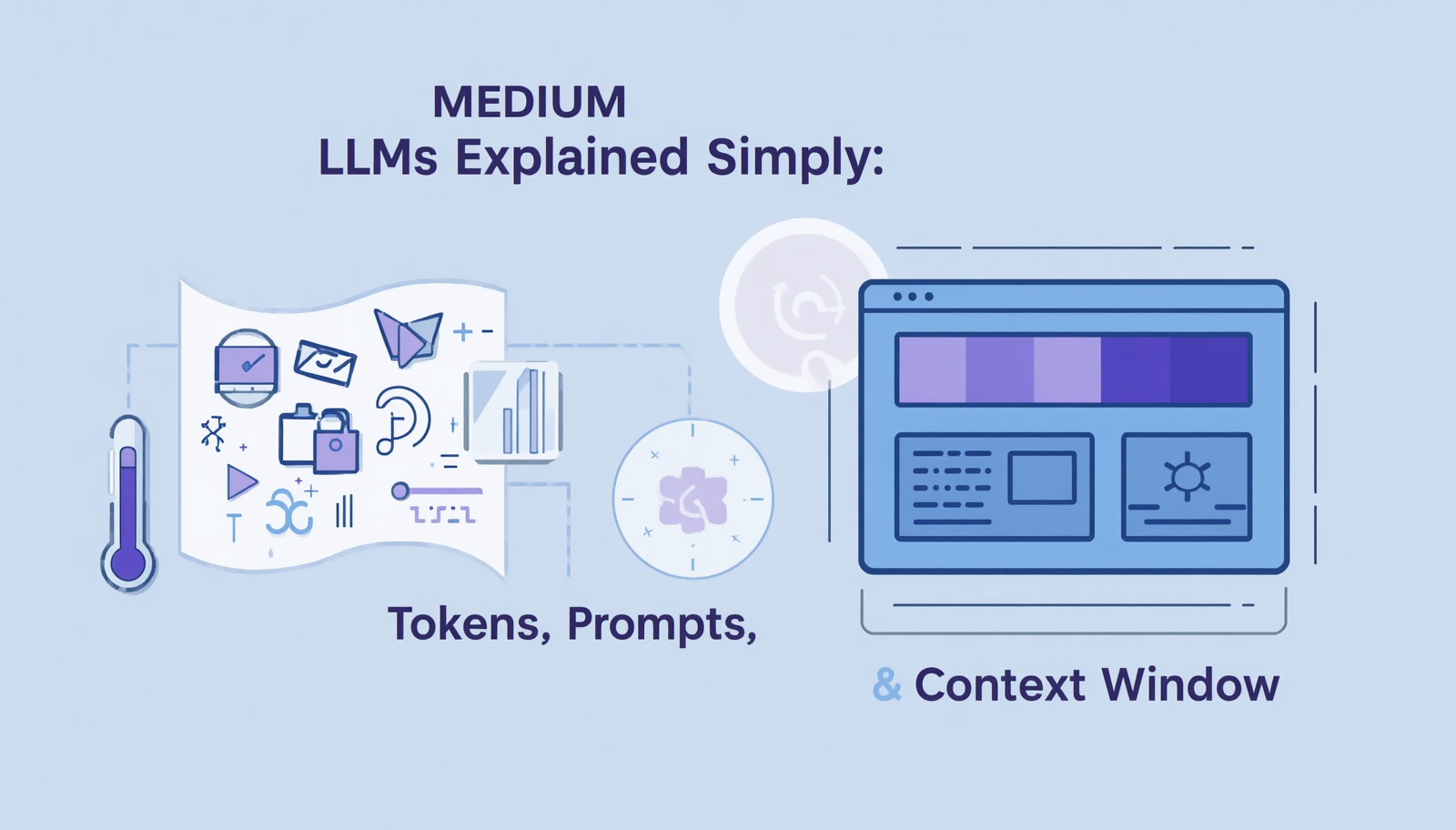 LLMs Explained Simply: Tokens, Prompts, Temperature & Context Window