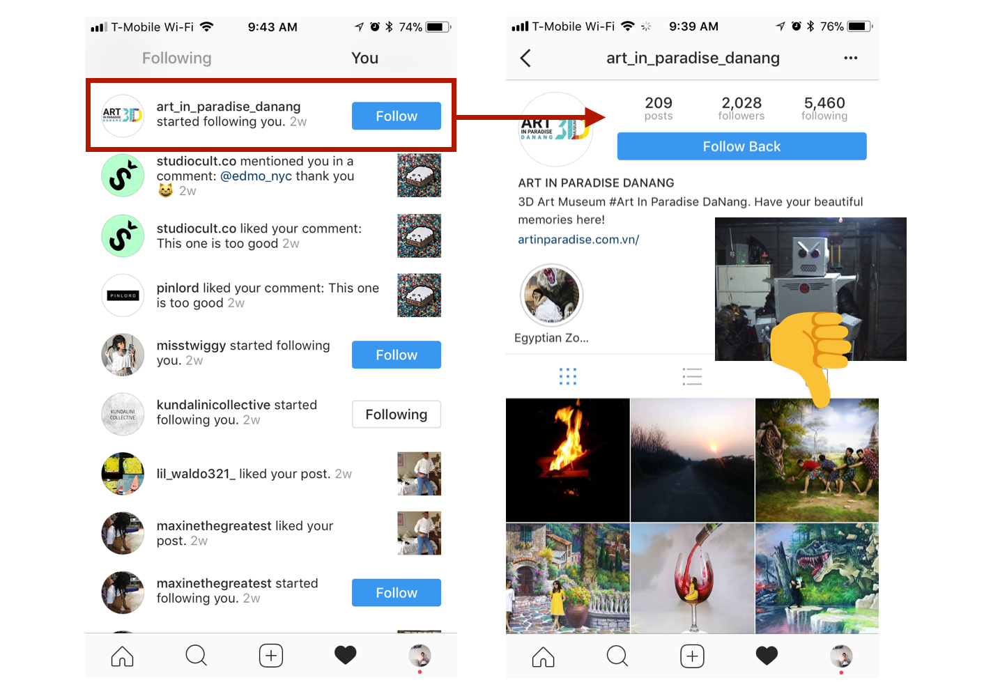 this is an example of follow by someone i don t know clearly automated by a pushy social media marketer unless you want to be considered a spammy bot - 5 ways marketers can effectively hack instagram
