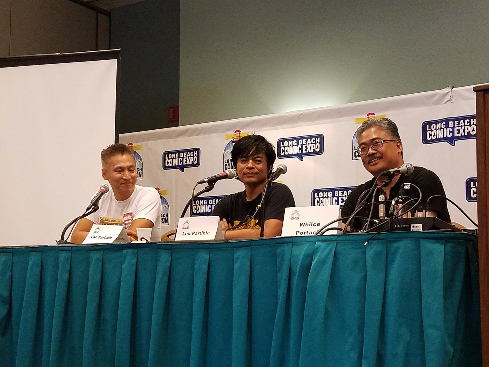 Filipino Focus At Long Beach Comic Con 22 West Magazine Medium Panelists Van Partible Leo And Whilce Portacio Greet The Crowd Embled