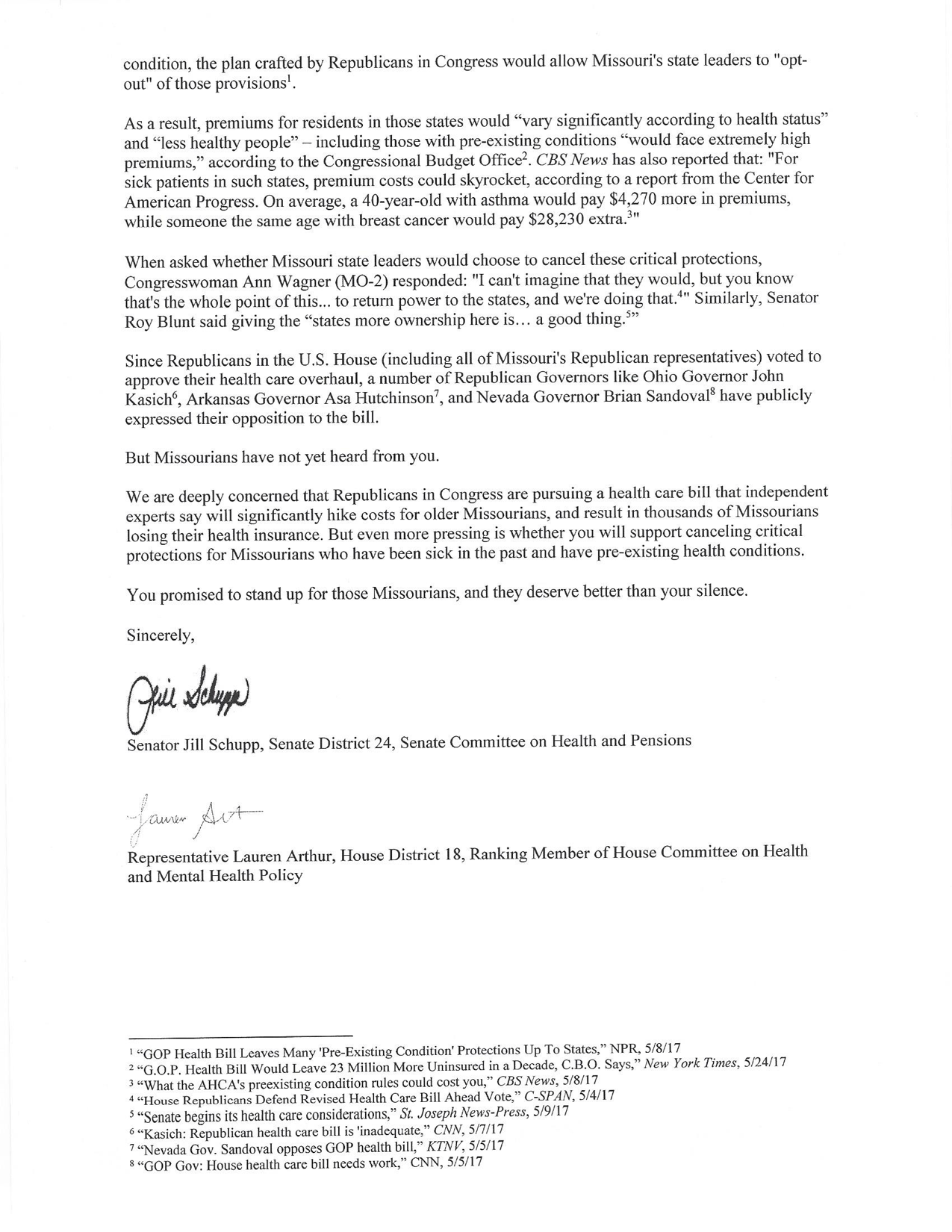 Letter from Leading Democrats Asking Gov. – Missouri Democratic Party ...