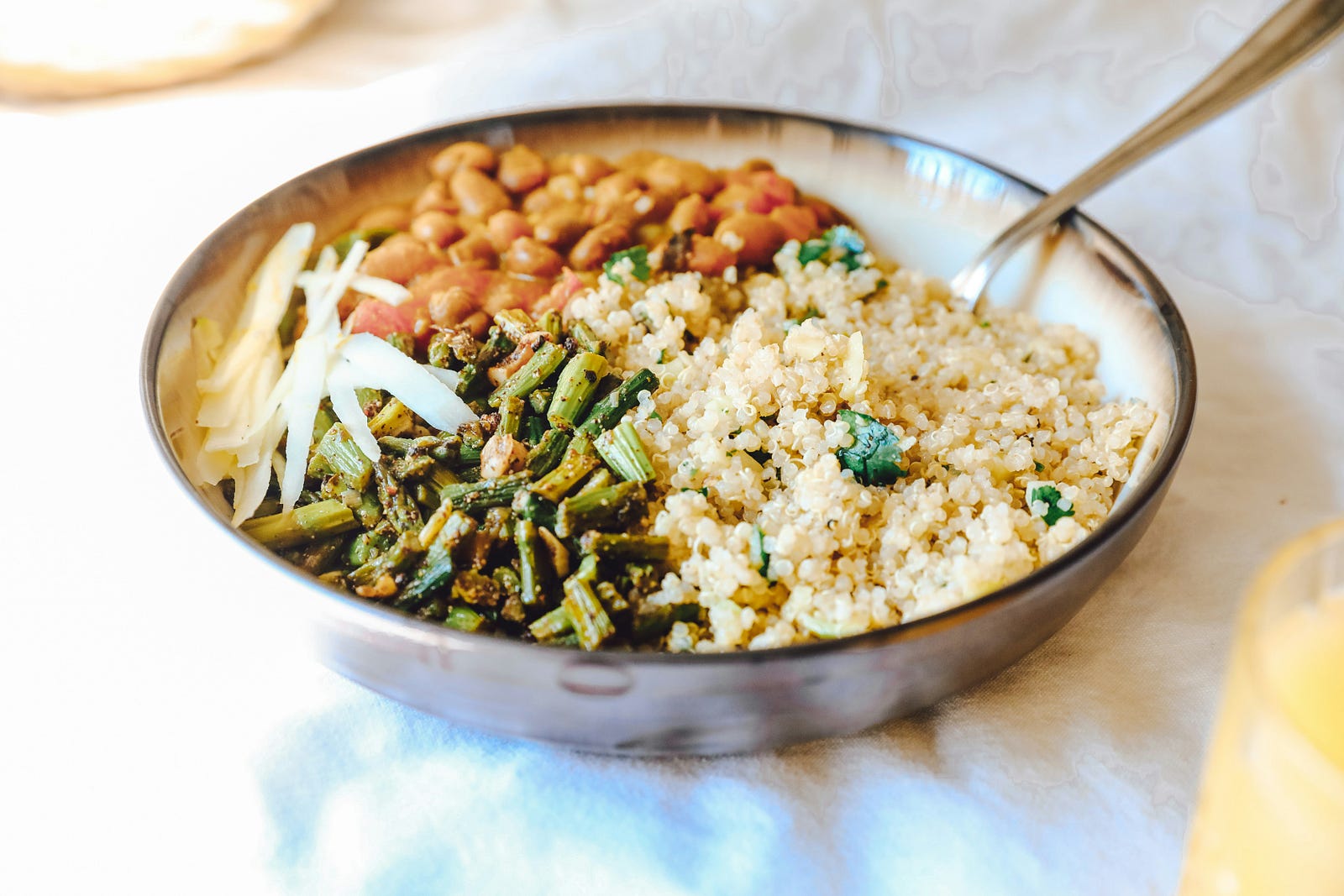Cooked rice with vegetables