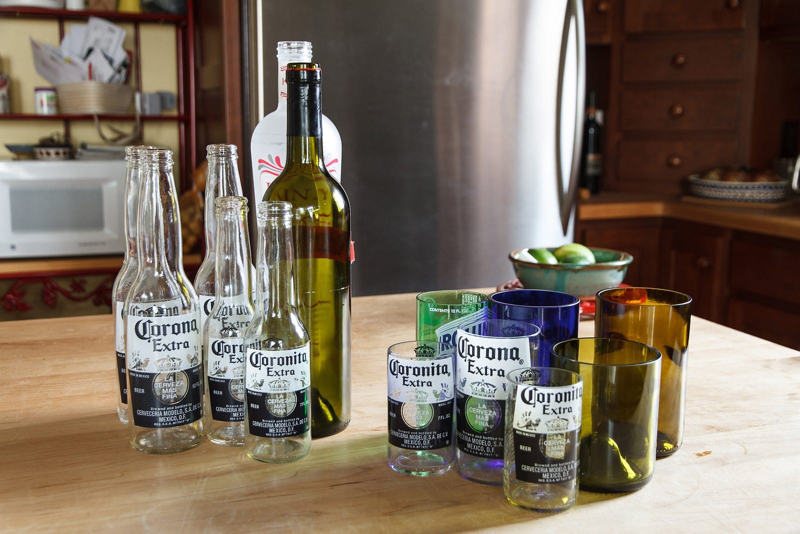 12 Interesting Diy Designs You Can Easily Get From Cut Wine Bottles You May Use Wine Bottles In Order To Reflect Certain Information An Impressive Manner For Instance Can Go A Metal Glass Installation Give