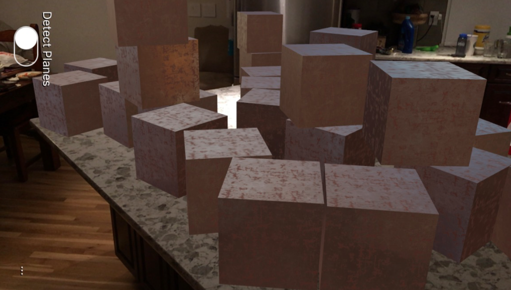 Virtual cubes on a counter top