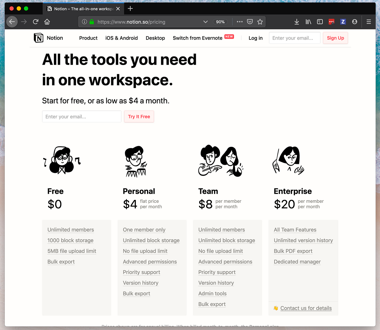 Notion pricing